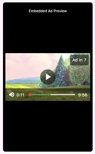 Video player with embedded ads integration